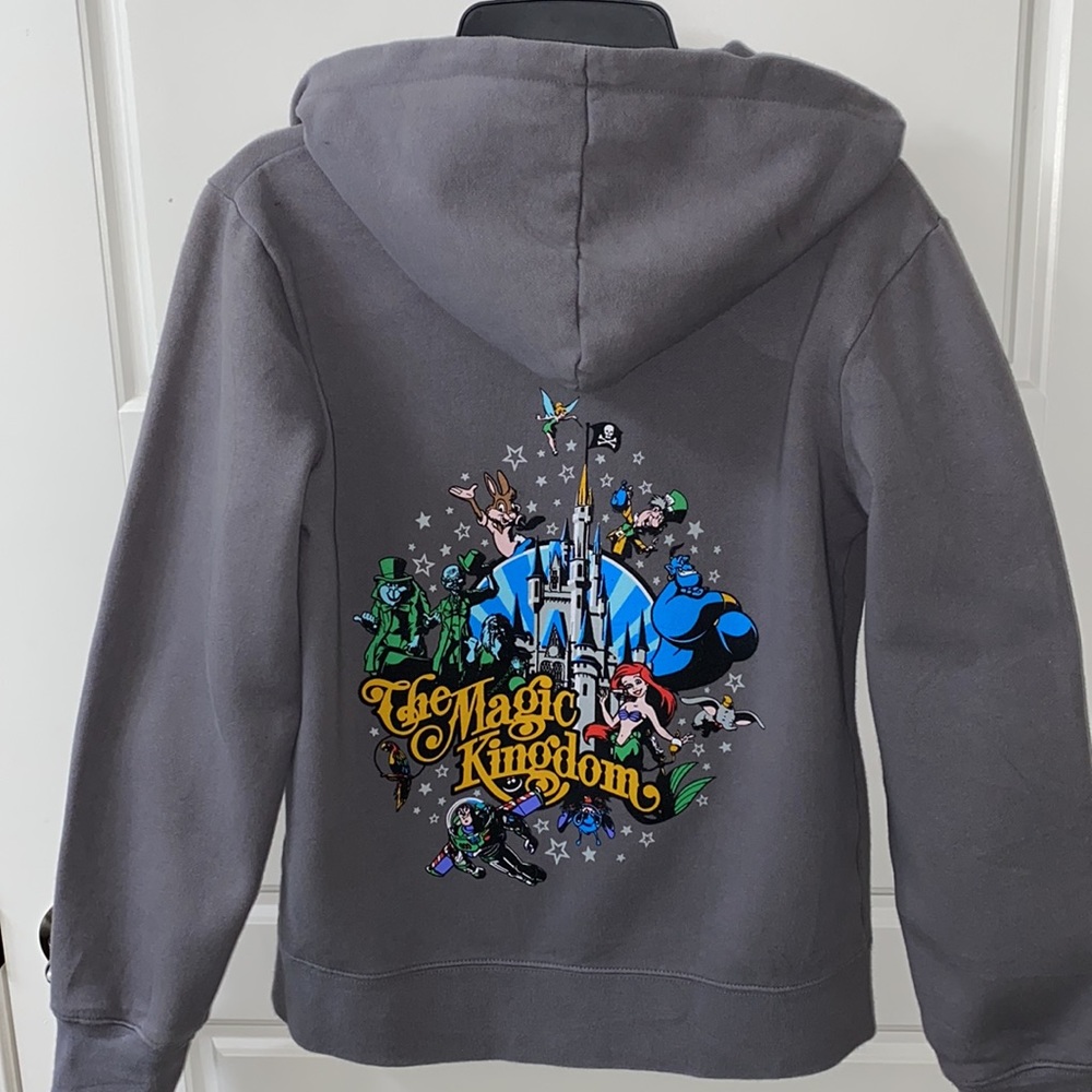 Disney Parks the Magic Kingdom Hoodie rare Walt Disney World original sz M grey
